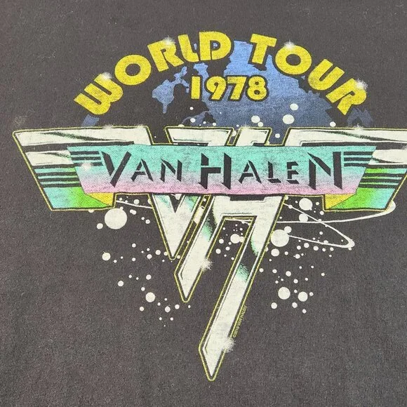 Van Halen World Tour 1978 Band Tee T-Shirt Sz Large Graphic Print Unisex VG - Picture 4 of 10